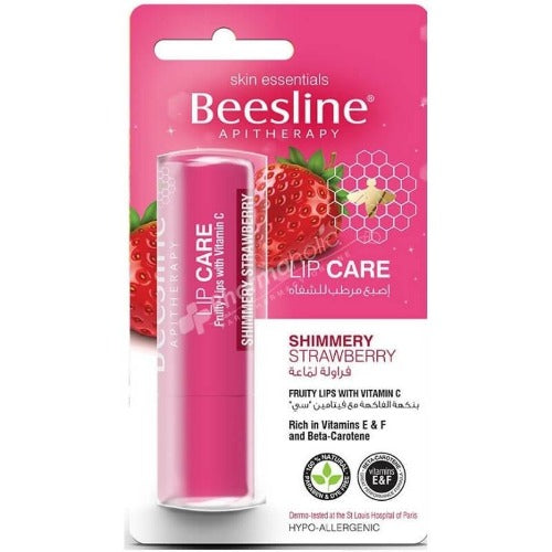 Beesline Lip Care Shimmery Strawberry Lip Balm