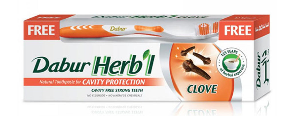 Dabur Herbal Tp Clove + Free Tbrush Toothpaste